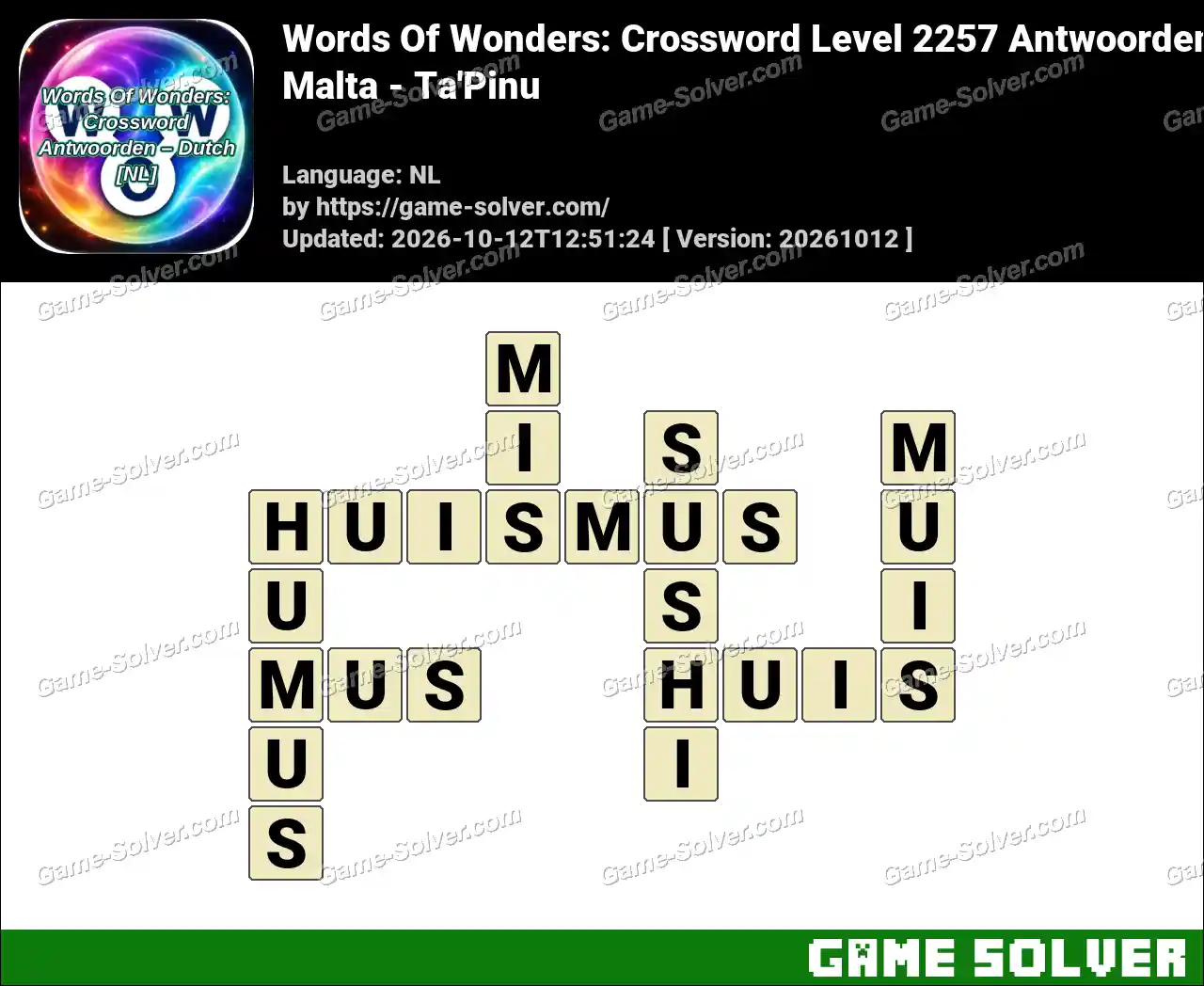 Words Of Wonders: Crossword Level 2257 Antwoorden – Malta – Ta’Pinu